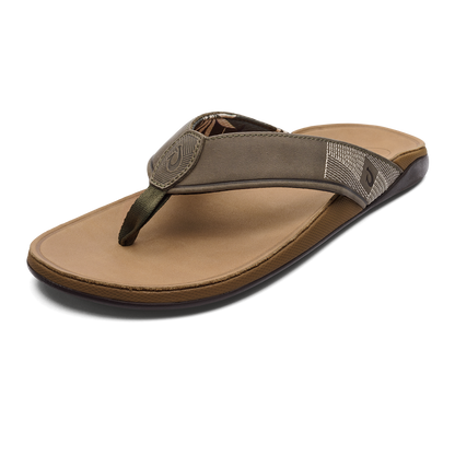 OluKai Quality | Tuahine Men's Waterproof Leather Beach Sandals - Hunter