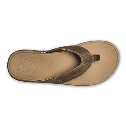 OluKai Quality | Tuahine Men's Waterproof Leather Beach Sandals - Hunter