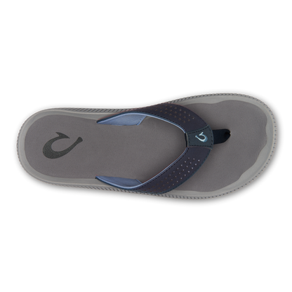OluKai Sale | Ulele Men's Beach Sandals - Blue Depth / Charcoal