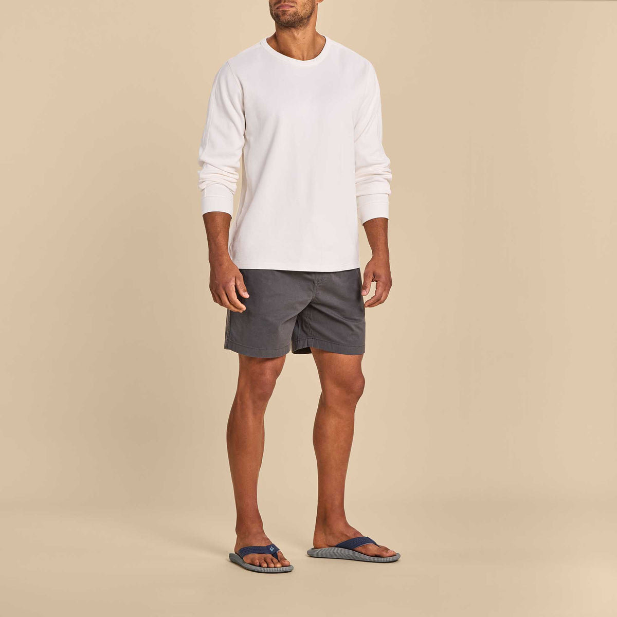 OluKai Sale | Ulele Men's Beach Sandals - Blue Depth / Charcoal