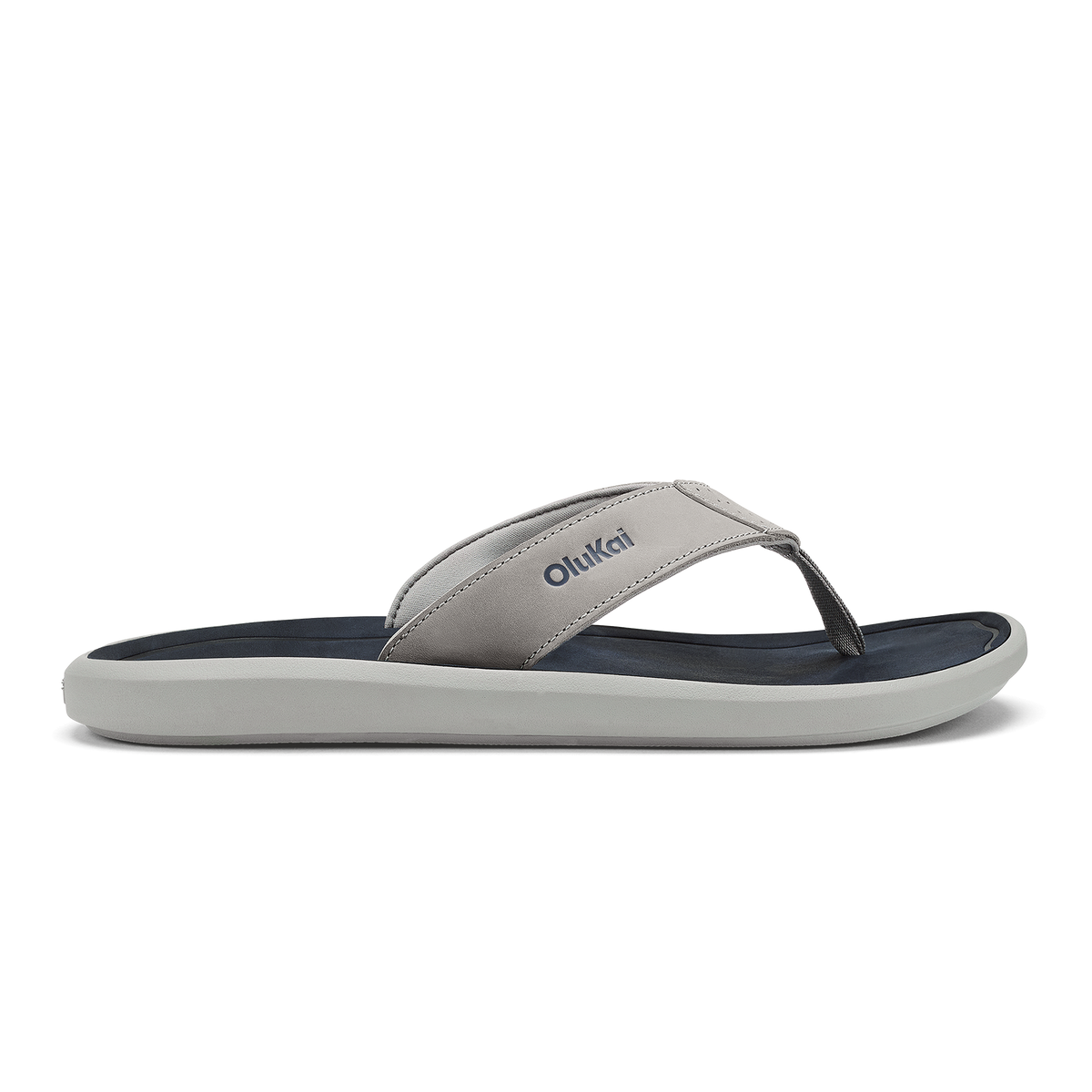 OluKai Trending | Pili Men’s Waterproof Leather Sandals - Ash / Mood Indigo