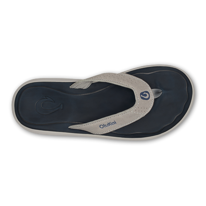 OluKai Trending | Pili Men’s Waterproof Leather Sandals - Ash / Mood Indigo