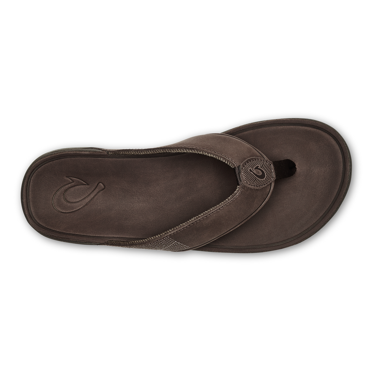 OluKai Smart Buy | Tuahine Men's Waterproof Leather Beach Sandals - Dark Wood