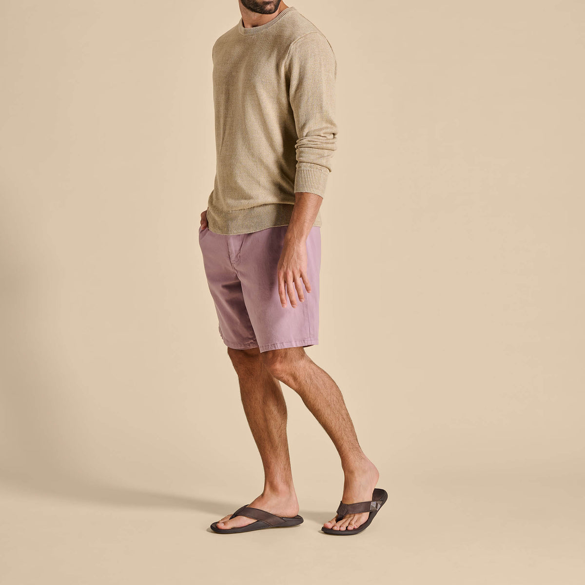 OluKai Smart Buy | Tuahine Men's Waterproof Leather Beach Sandals - Dark Wood