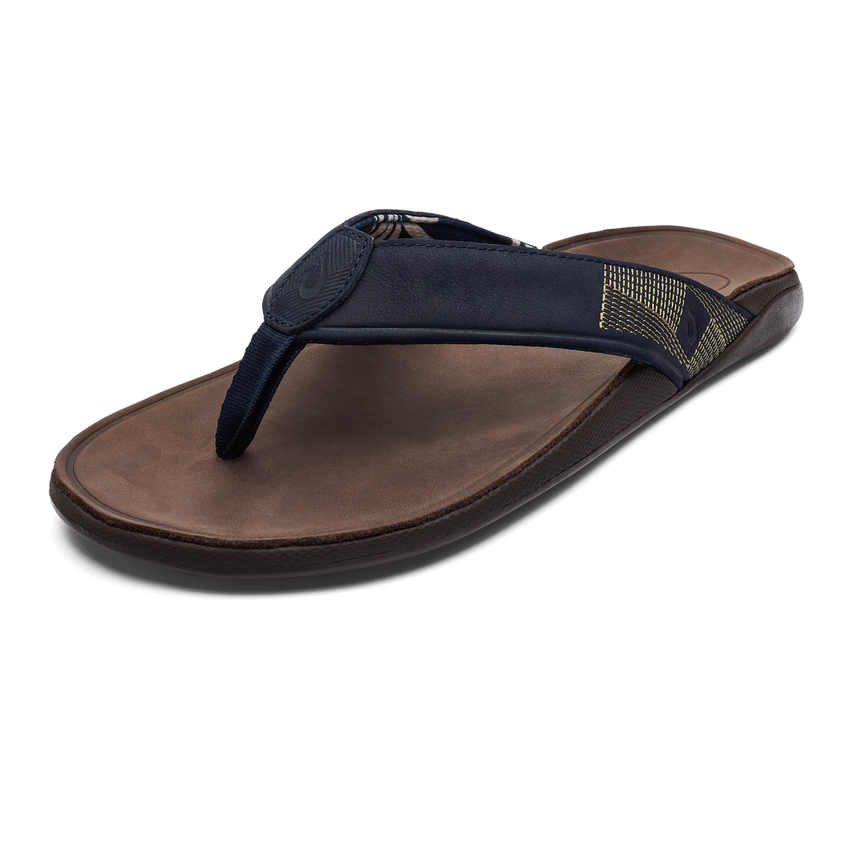 OluKai Best Price | Tuahine Men's Waterproof Leather Beach Sandals - Trench Blue