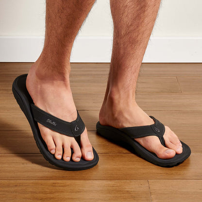 OluKai Featured | OluKai ‘Ohana - Black / Dark Shadow | Men's Beach Sandals