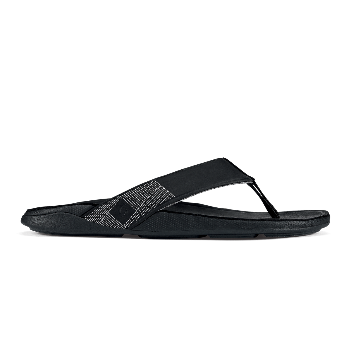 OluKai Sale | Tuahine Men's Waterproof Leather Beach Sandals - Black