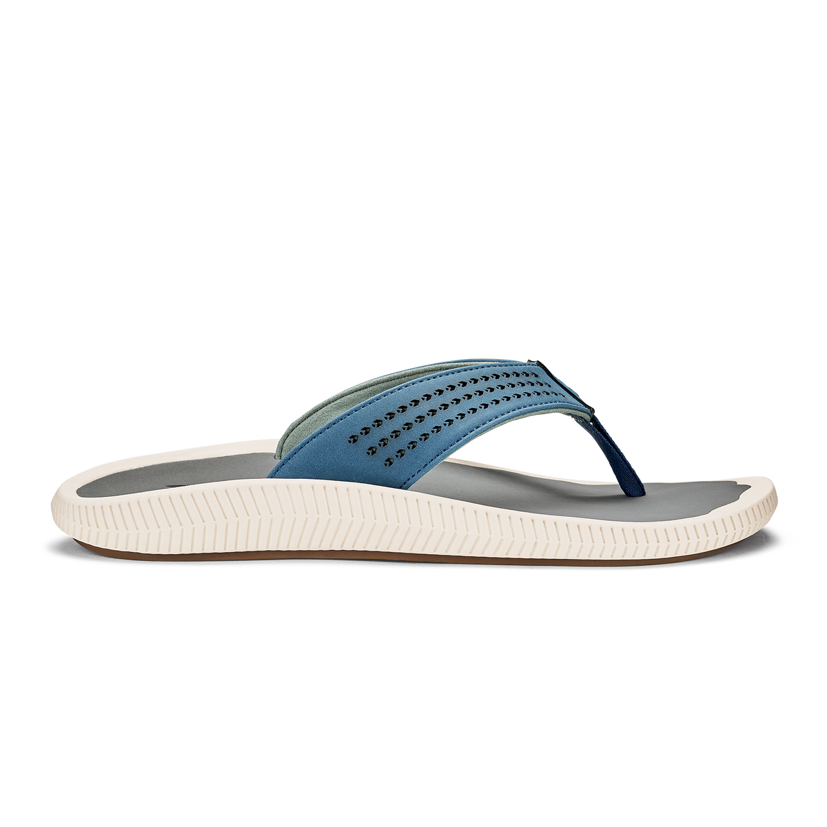 OluKai Smart Buy | Ulele Men's Beach Sandals - Slate Blue / Charcoal