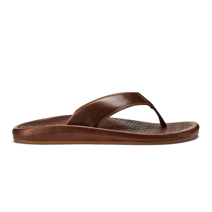 OluKai Quality | ‘Ilikai Men‘s Leather Sandals - Toffee
