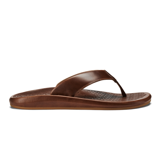 OluKai Quality | ‘Ilikai Men‘s Leather Sandals - Toffee