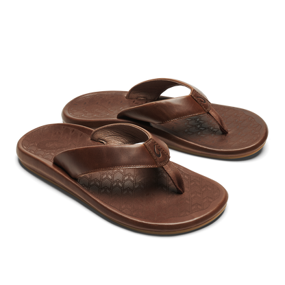 OluKai Quality | ‘Ilikai Men‘s Leather Sandals - Toffee