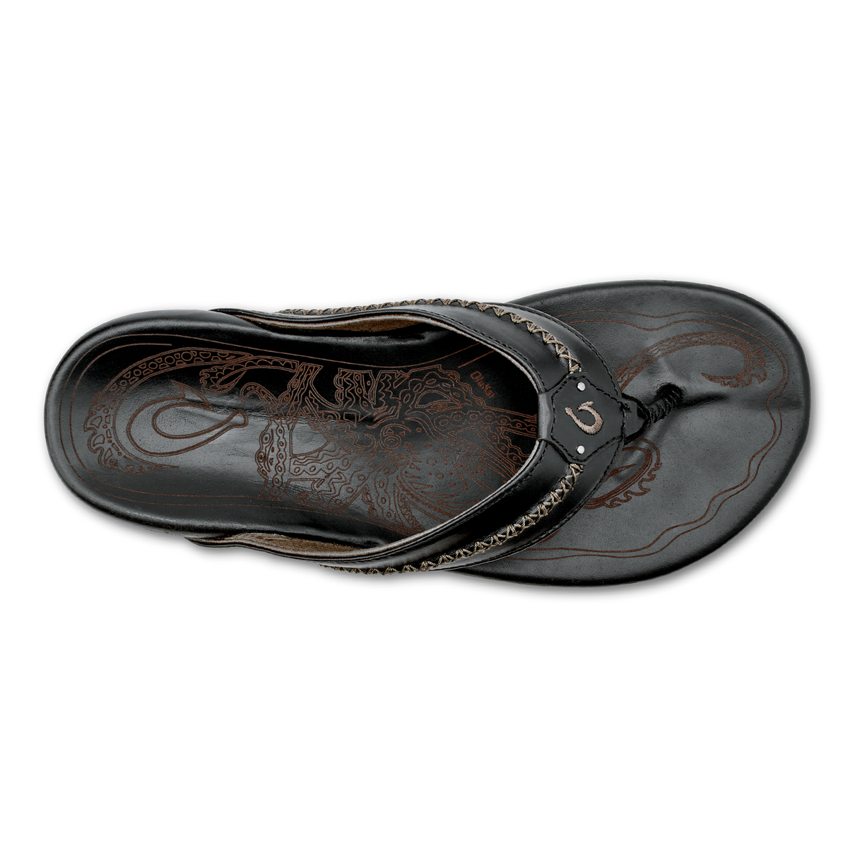 OluKai New | OluKai Mea Ola - Black | Men's Leather Beach Sandals
