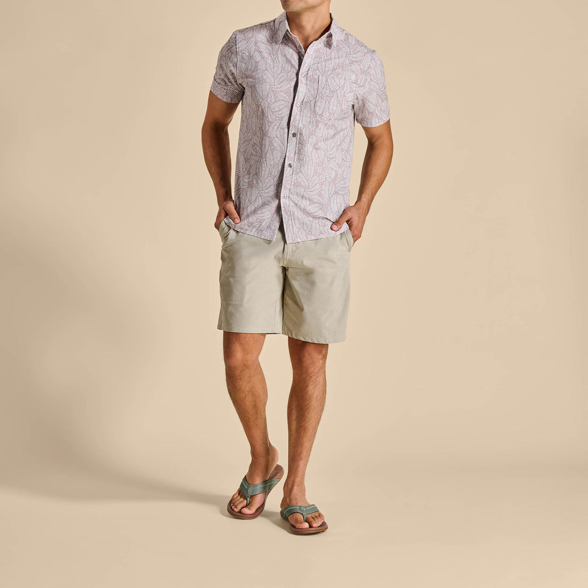 OluKai New | Hiapo - Odyssey Grey / Sahara Men’s Leather Beach Sandals