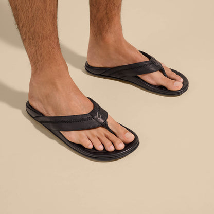 OluKai Customer Favorite | Hiapo - Lava Rock Men’s Leather Beach Sandals