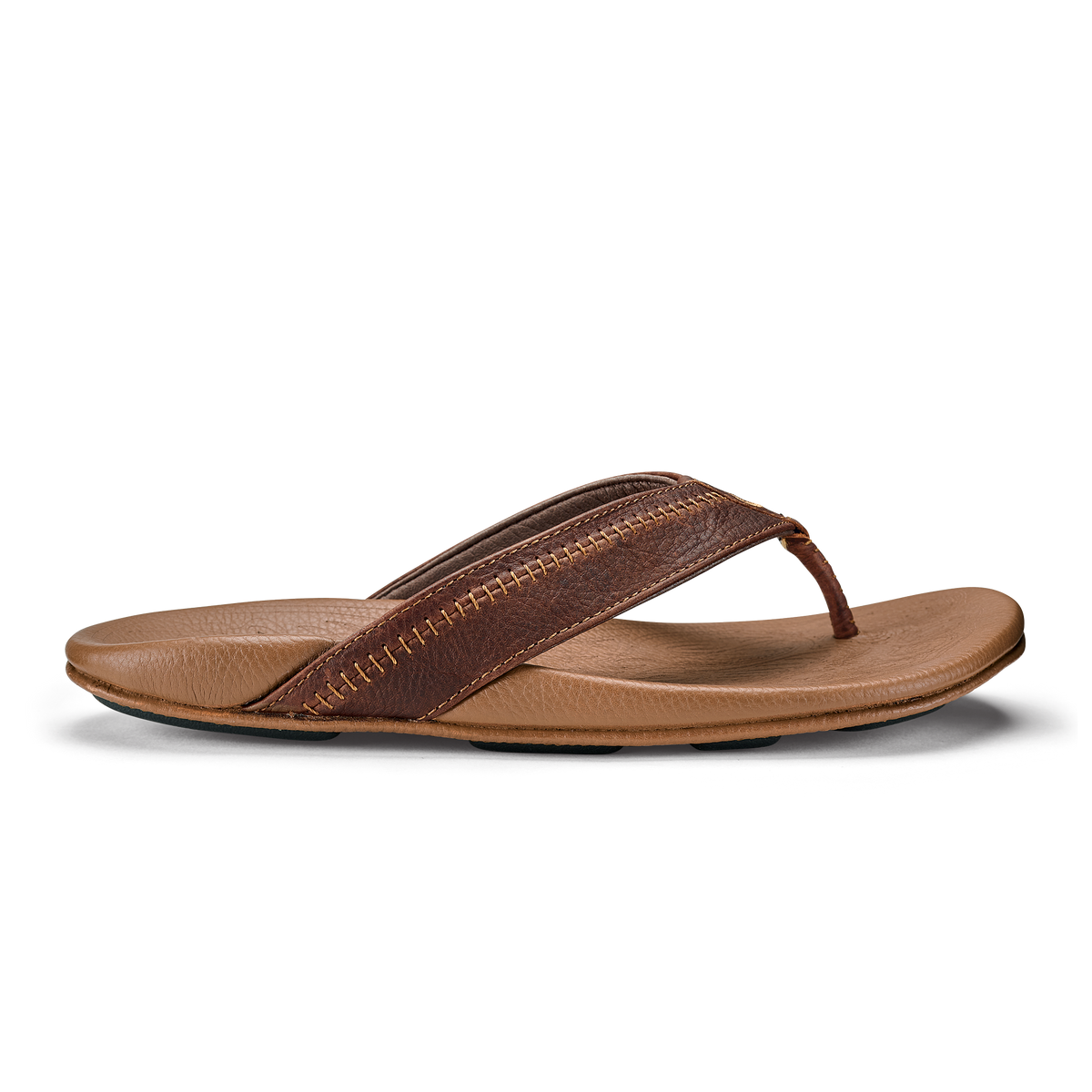 OluKai Classic | Hiapo -Dark Java / Toffee Men’s Leather Beach Sandals