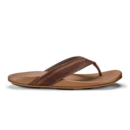 OluKai Classic | Hiapo -Dark Java / Toffee Men’s Leather Beach Sandals