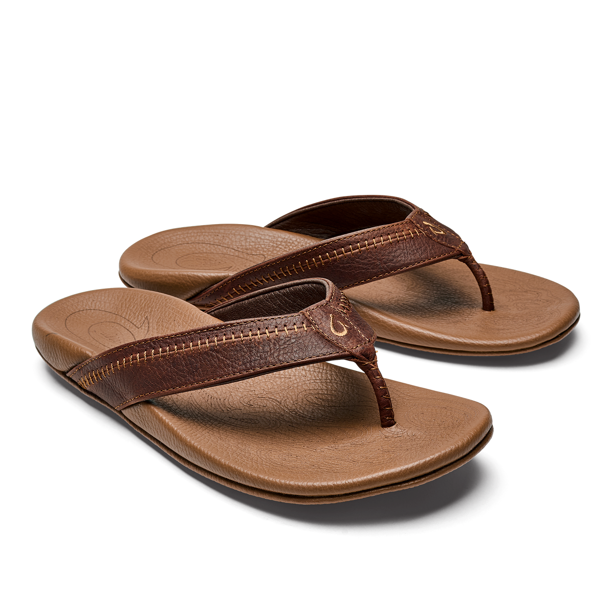 OluKai Classic | Hiapo -Dark Java / Toffee Men’s Leather Beach Sandals