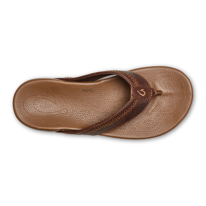 OluKai Classic | Hiapo -Dark Java / Toffee Men’s Leather Beach Sandals