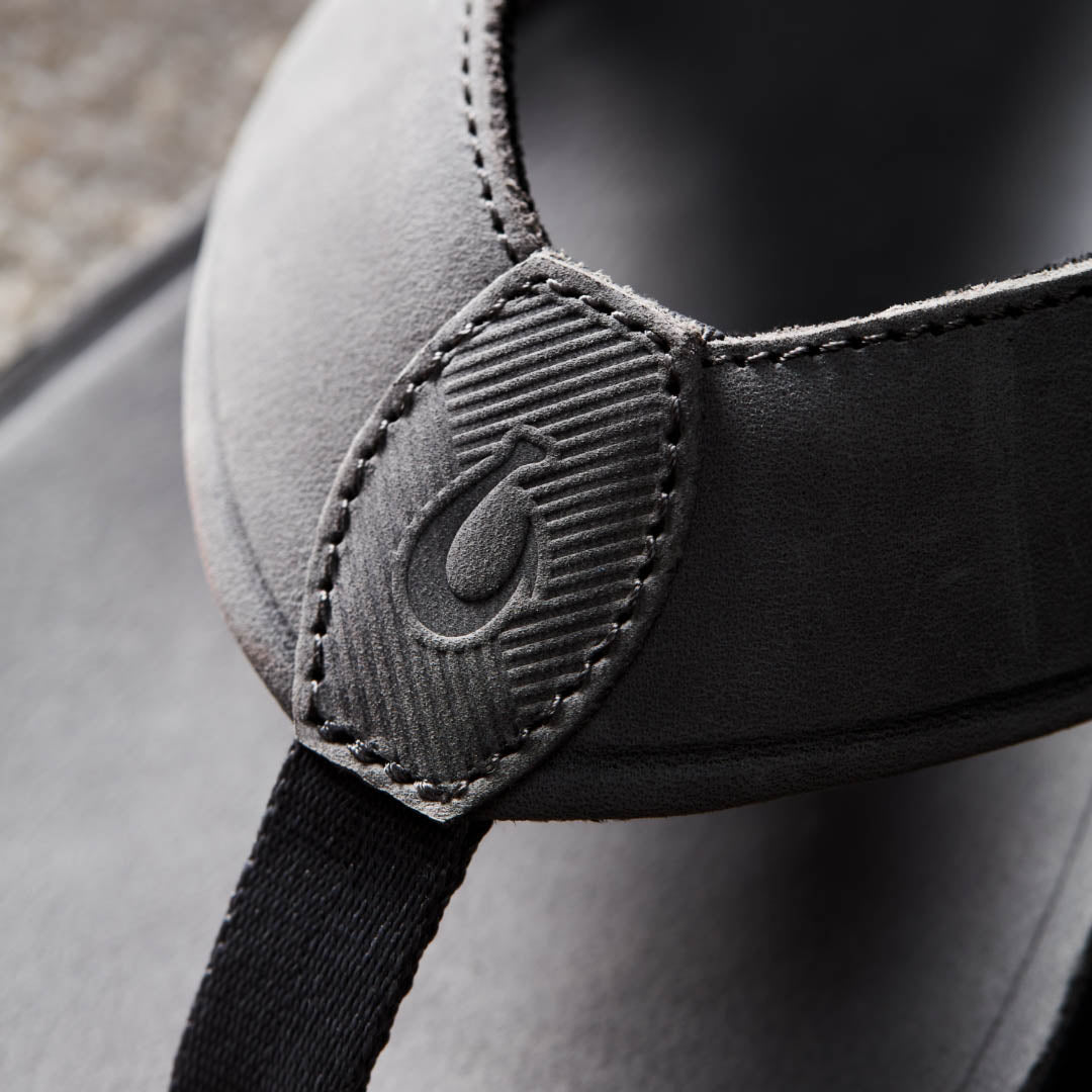 OluKai Trending | Tuahine Men's Waterproof Leather Beach Sandals - Rock