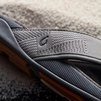 OluKai Trending | Tuahine Men's Waterproof Leather Beach Sandals - Rock