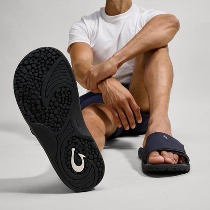 OluKai Special Offer | OluKai Nalu Slide - Trench Blue / Charcoal | Men's Sandals