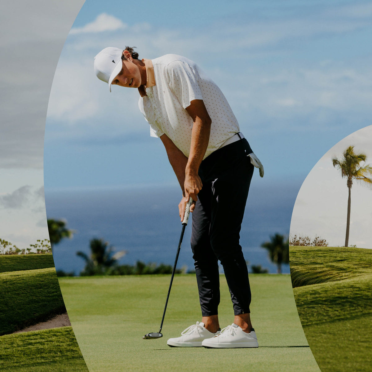 OluKai Great Value | Wai‘alae Men’s Waterproof Leather Golf Shoes - White