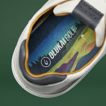 OluKai Great Value | Wai‘alae Men’s Waterproof Leather Golf Shoes - White