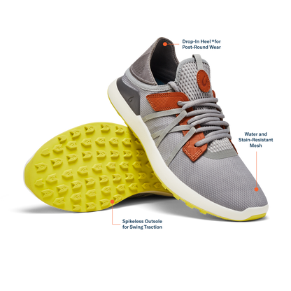 OluKai Sale | Manele Men’s Breathable Golf Shoes - Poi / Charcoal