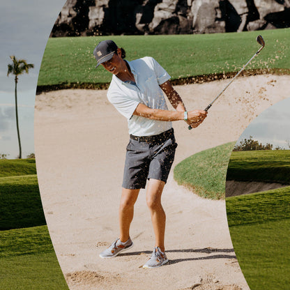 OluKai Sale | Manele Men’s Breathable Golf Shoes - Poi / Charcoal