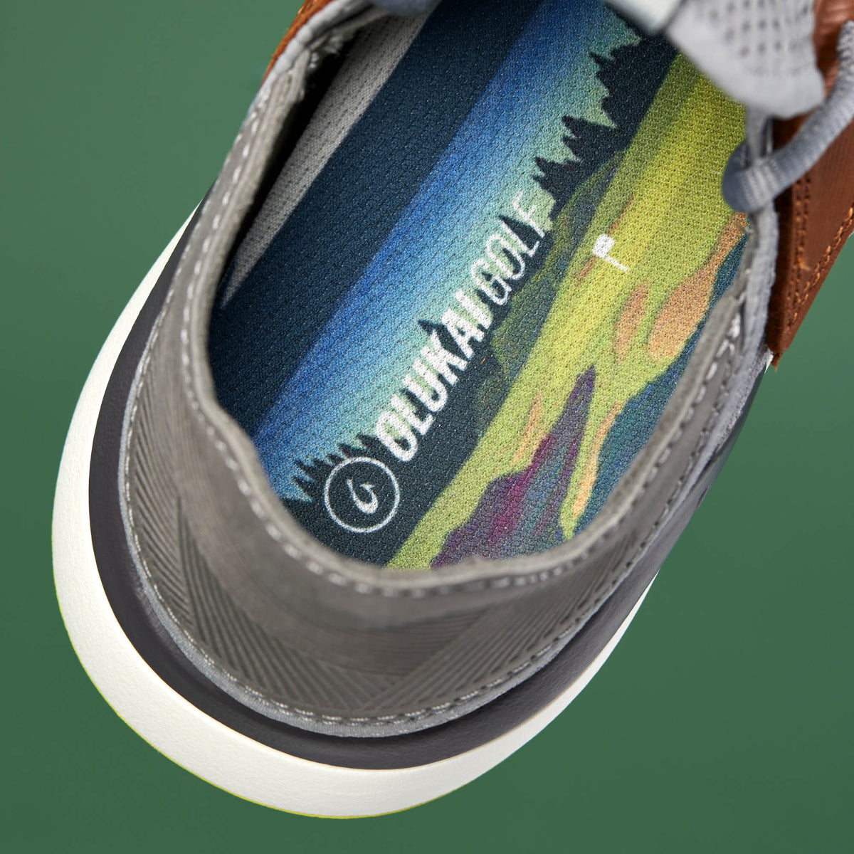 OluKai Sale | Manele Men’s Breathable Golf Shoes - Poi / Charcoal