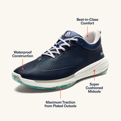 OluKai Premium | Mākena Men’s Waterproof Golf Shoes - Mood Indigo