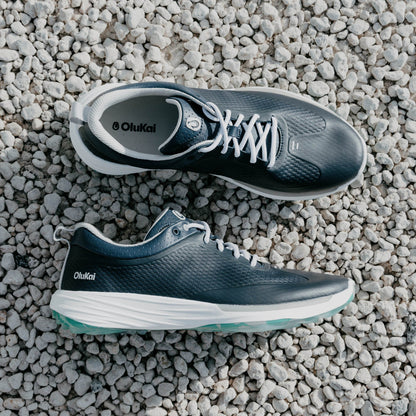 OluKai Premium | Mākena Men’s Waterproof Golf Shoes - Mood Indigo