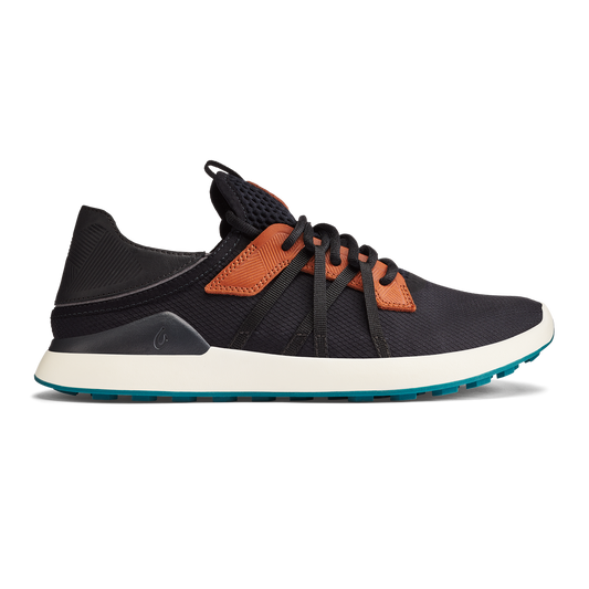 OluKai Essential | Manele Men’s Breathable Golf Shoes - Black / Dark Shadow