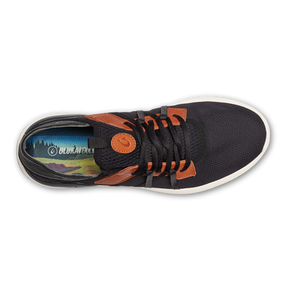OluKai Essential | Manele Men’s Breathable Golf Shoes - Black / Dark Shadow