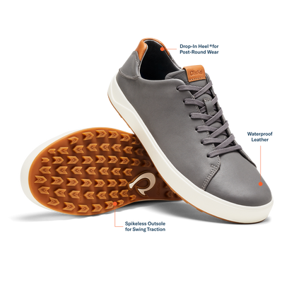 OluKai Sale | Wai‘alae Men’s Waterproof Leather Golf Shoes - Stone