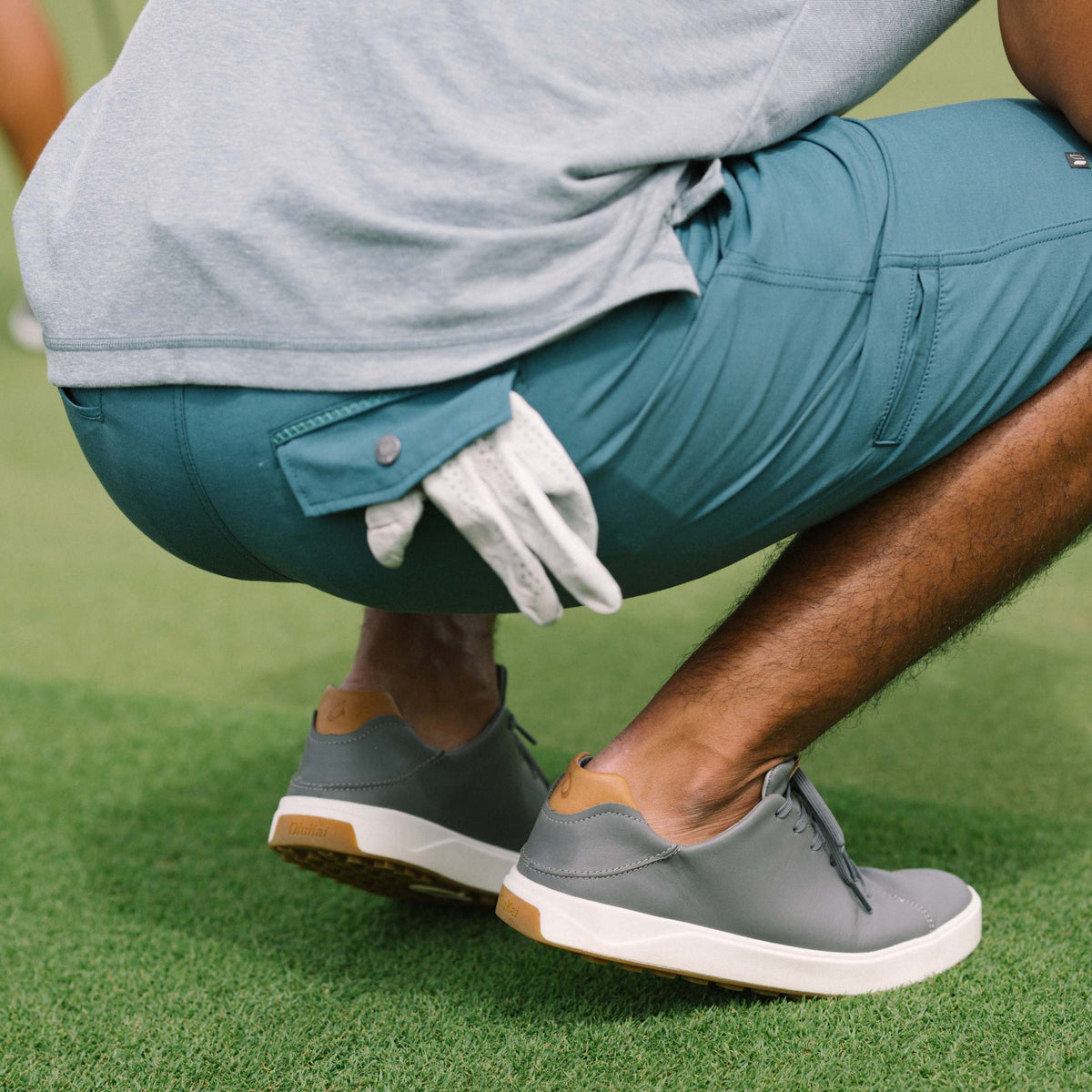 OluKai Sale | Wai‘alae Men’s Waterproof Leather Golf Shoes - Stone
