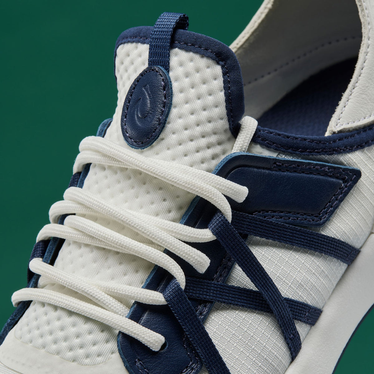 OluKai Essential | Manele Men’s Breathable Golf Shoes - Bright White / Mood Indigo