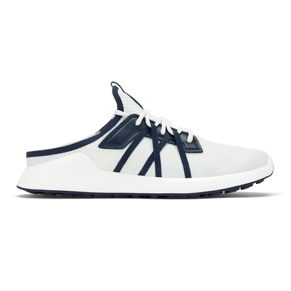 OluKai Essential | Manele Men’s Breathable Golf Shoes - Bright White / Mood Indigo