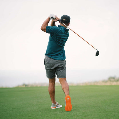 OluKai Exclusive | Manele Men’s Breathable Golf Shoes - Pale Moss / Molten Orange