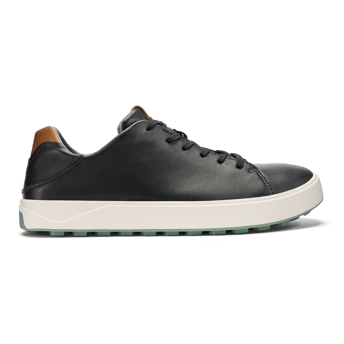 OluKai Customer Favorite | Wai‘alae Men’s Waterproof Leather Golf Shoes - Black