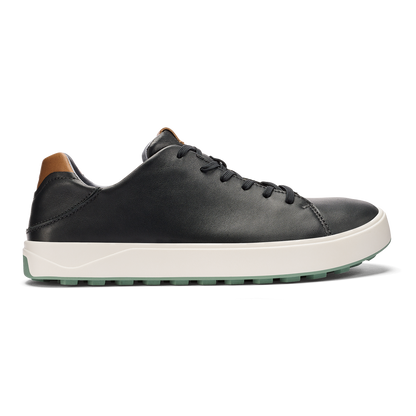OluKai Customer Favorite | Wai‘alae Men’s Waterproof Leather Golf Shoes - Black
