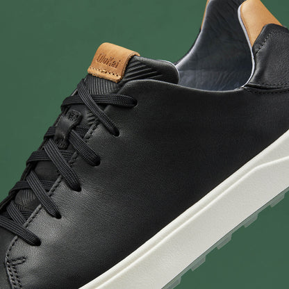 OluKai Customer Favorite | Wai‘alae Men’s Waterproof Leather Golf Shoes - Black