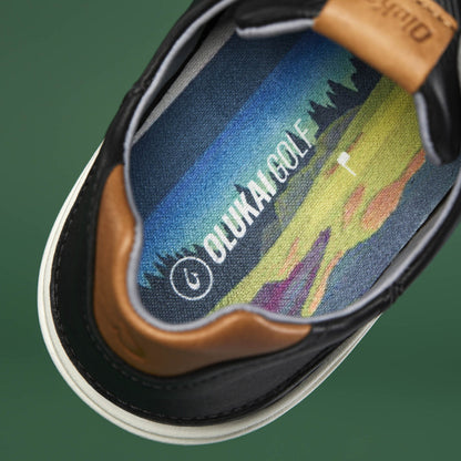 OluKai Customer Favorite | Wai‘alae Men’s Waterproof Leather Golf Shoes - Black