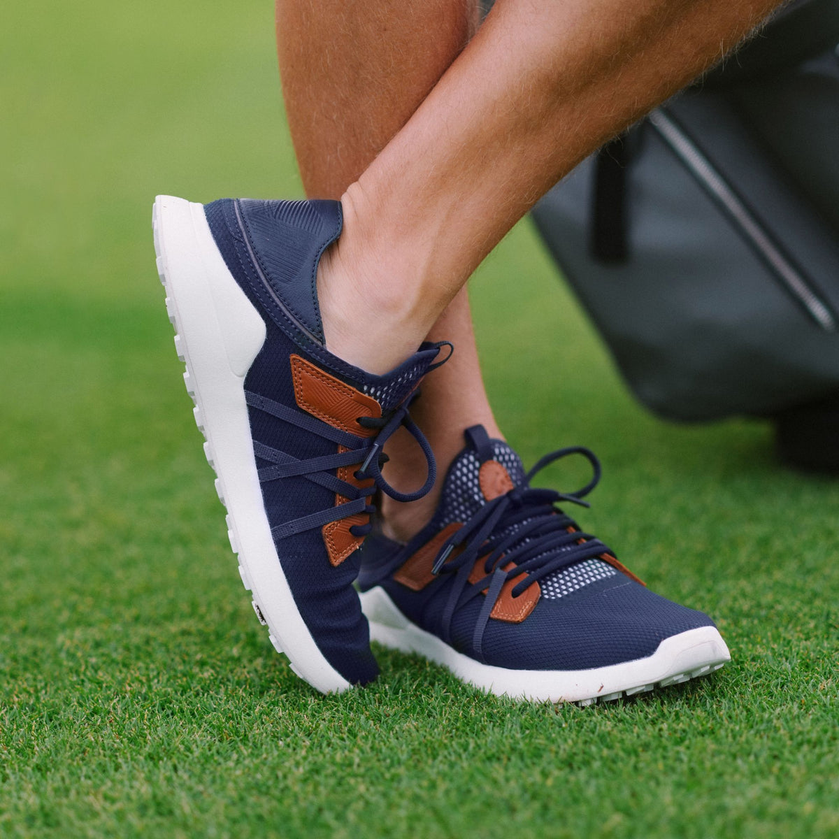 OluKai Customer Favorite | Manele Men’s Breathable Golf Shoes - Trench Blue