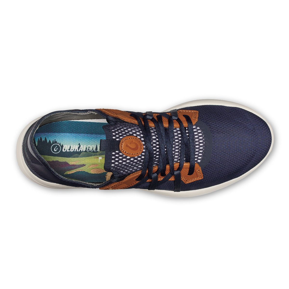 OluKai Customer Favorite | Manele Men’s Breathable Golf Shoes - Trench Blue