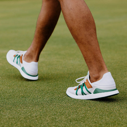 OluKai Premium | Manele Men’s Breathable Golf Shoes - White / Bamboo