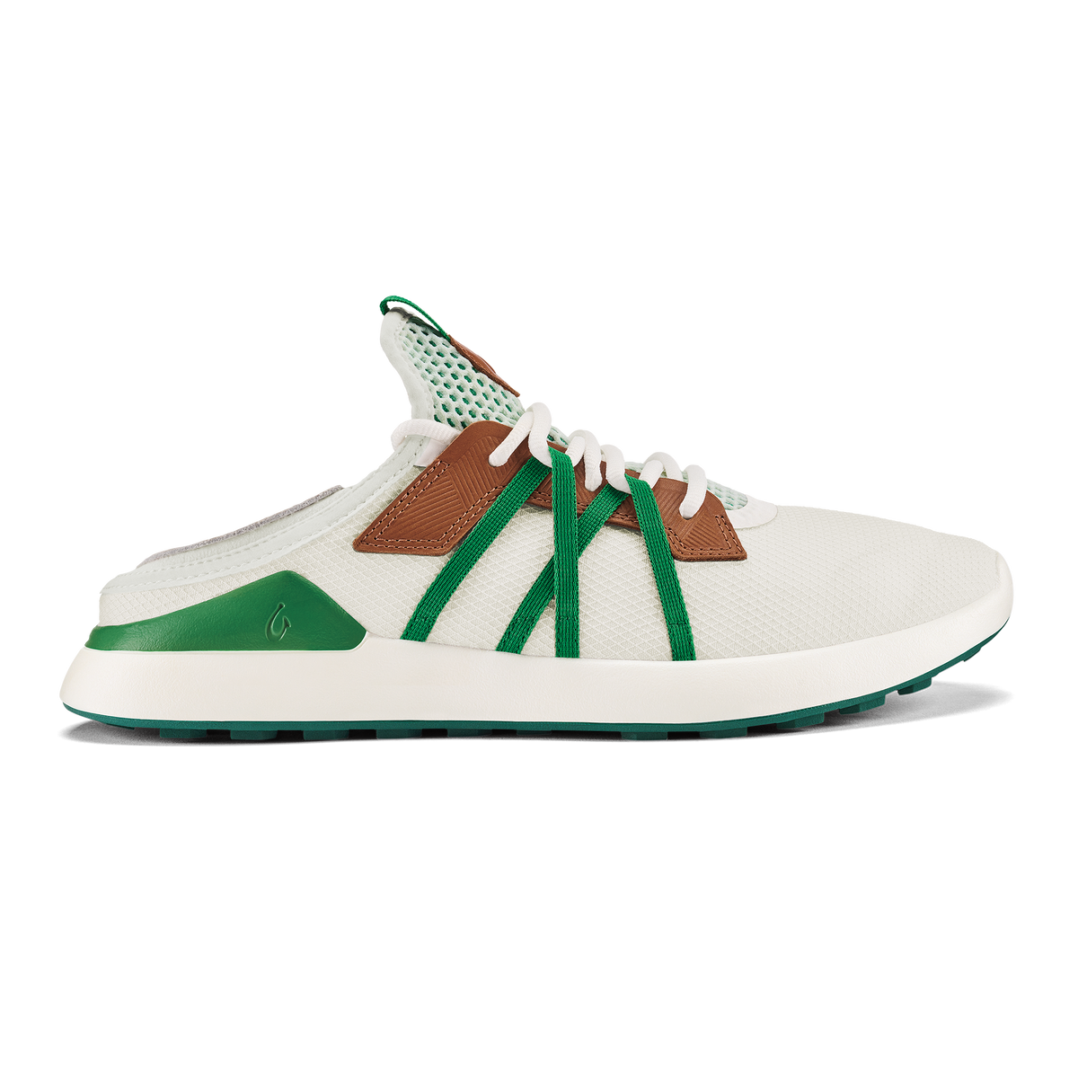 OluKai Premium | Manele Men’s Breathable Golf Shoes - White / Bamboo
