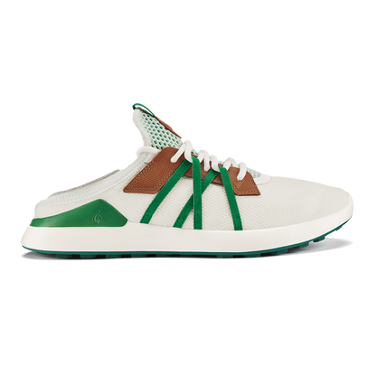 OluKai Premium | Manele Men’s Breathable Golf Shoes - White / Bamboo