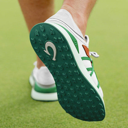 OluKai Premium | Manele Men’s Breathable Golf Shoes - White / Bamboo