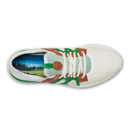 OluKai Premium | Manele Men’s Breathable Golf Shoes - White / Bamboo